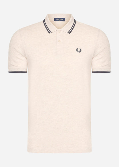 Fred Perry Polo's  Twin tipped fred perry shirt - porridge marl anchor grey anchor grey 