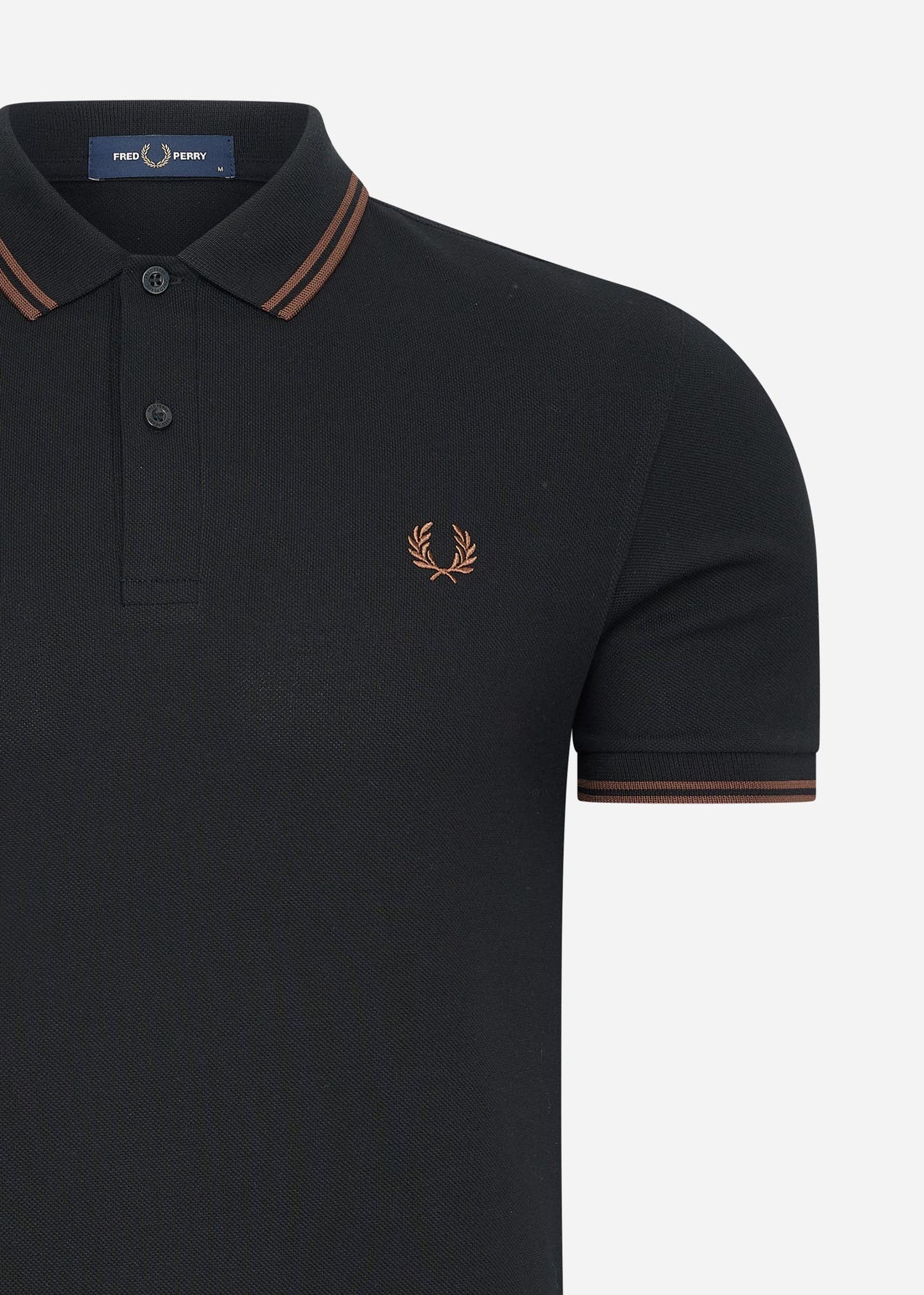 Fred Perry Polo's  Twin tipped fred perry shirt - black whisky brown 