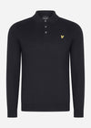 Lyle & Scott Truien  Cotton merino long sleeve knitted polo - jet black 