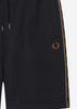 Fred Perry Korte Broeken  Taped sweat short - black warm stone 