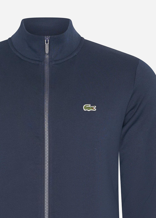 Lacoste Sweaters  Brushed fleece zip through sweater - Navy 