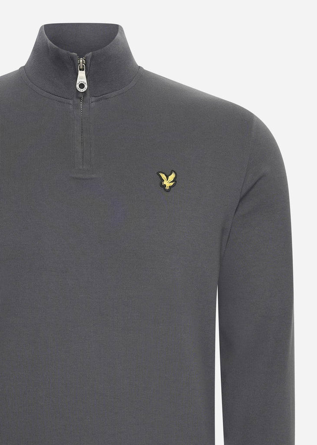 Lyle & Scott Sweaters Loopback quarter zip sweat - gunmetal