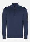 Barbour International Truien  Blades cotton half zip jumper - navy 