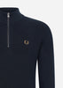 Fred Perry Truien  Waffle stitch half zip jumper - navy 