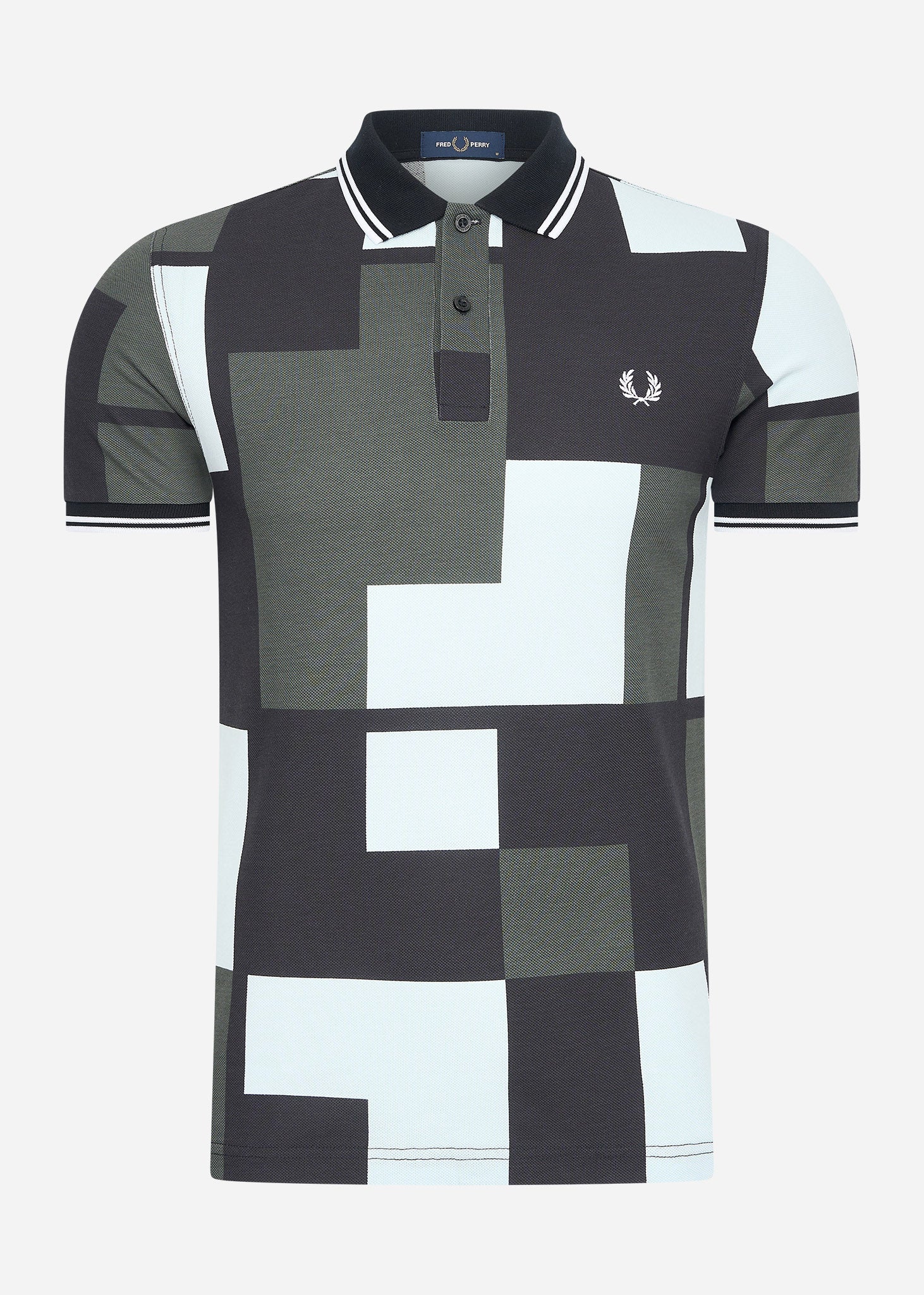 Fred Perry Polo's  Pixel print fred perry shirt - light ice 