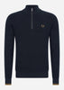 Fred Perry Truien  Waffle stitch half zip jumper - navy 