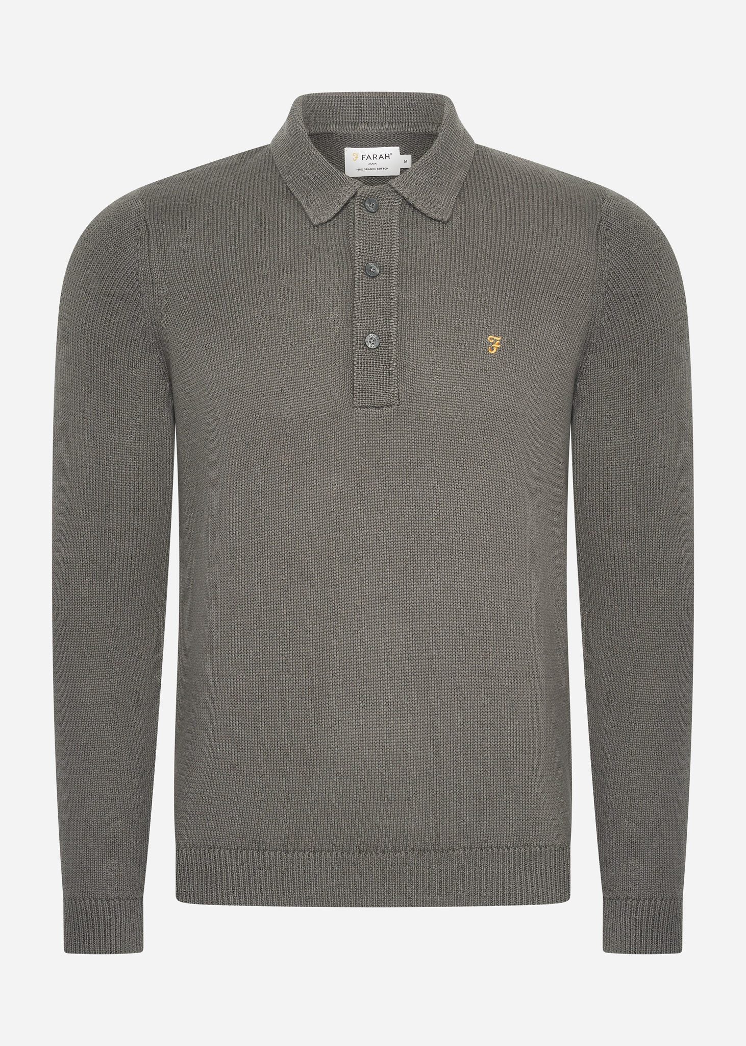 Farah Polo's  Sweater hamlet knit ls polo - charcoal 