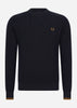 Fred Perry Truien  Waffle stitch jumper - navy 