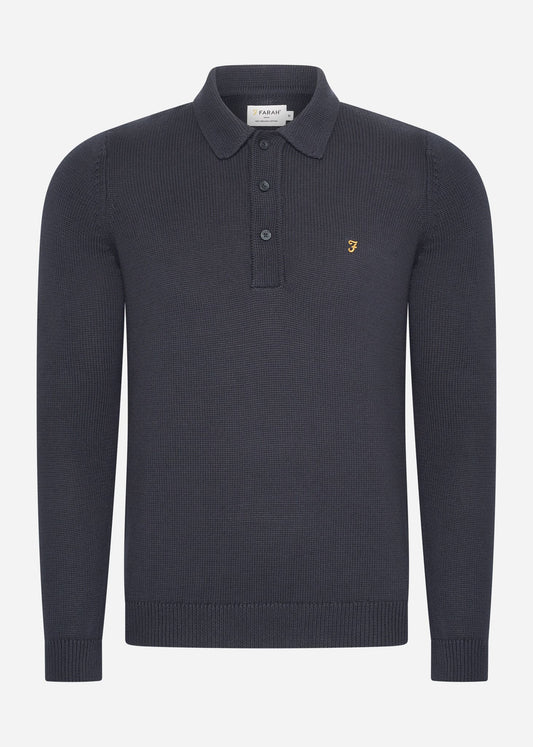 Farah Polo's  Sweater hamlet knit ls polo - true navy 