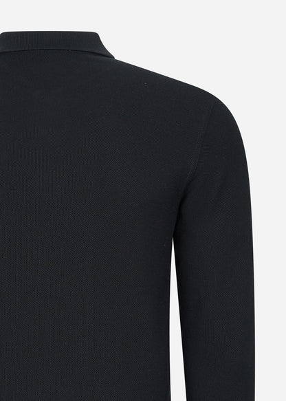 Fred Perry Longsleeve Polo's  Panelled long sleeve polo shirt - black 