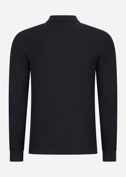 Fred Perry Longsleeve Polo's  Panelled long sleeve polo shirt - black 