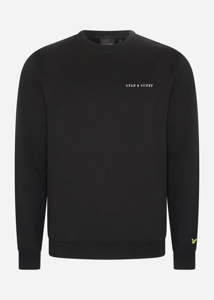 Lyle & Scott Truien  Embroidered crew neck sweatshirt - jet black white 