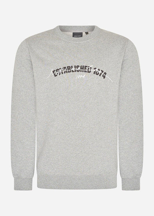 Lyle & Scott Truien  Established 1874 graphic crew neck sweatshirt - mid grey marl 