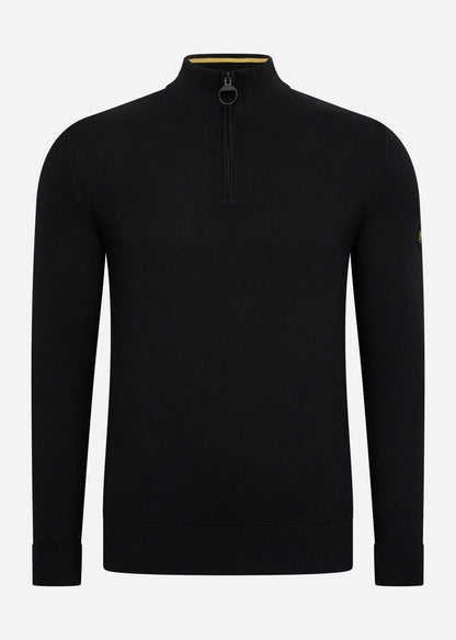 Barbour International Truien  Cotton half zip knit - black 