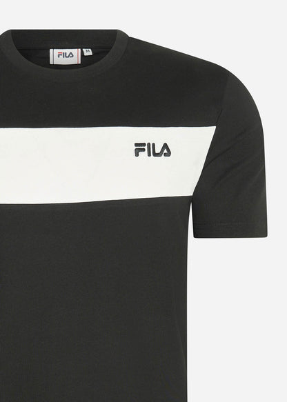 Fila T-shirts  Lankaran blocked tee - black bright white 