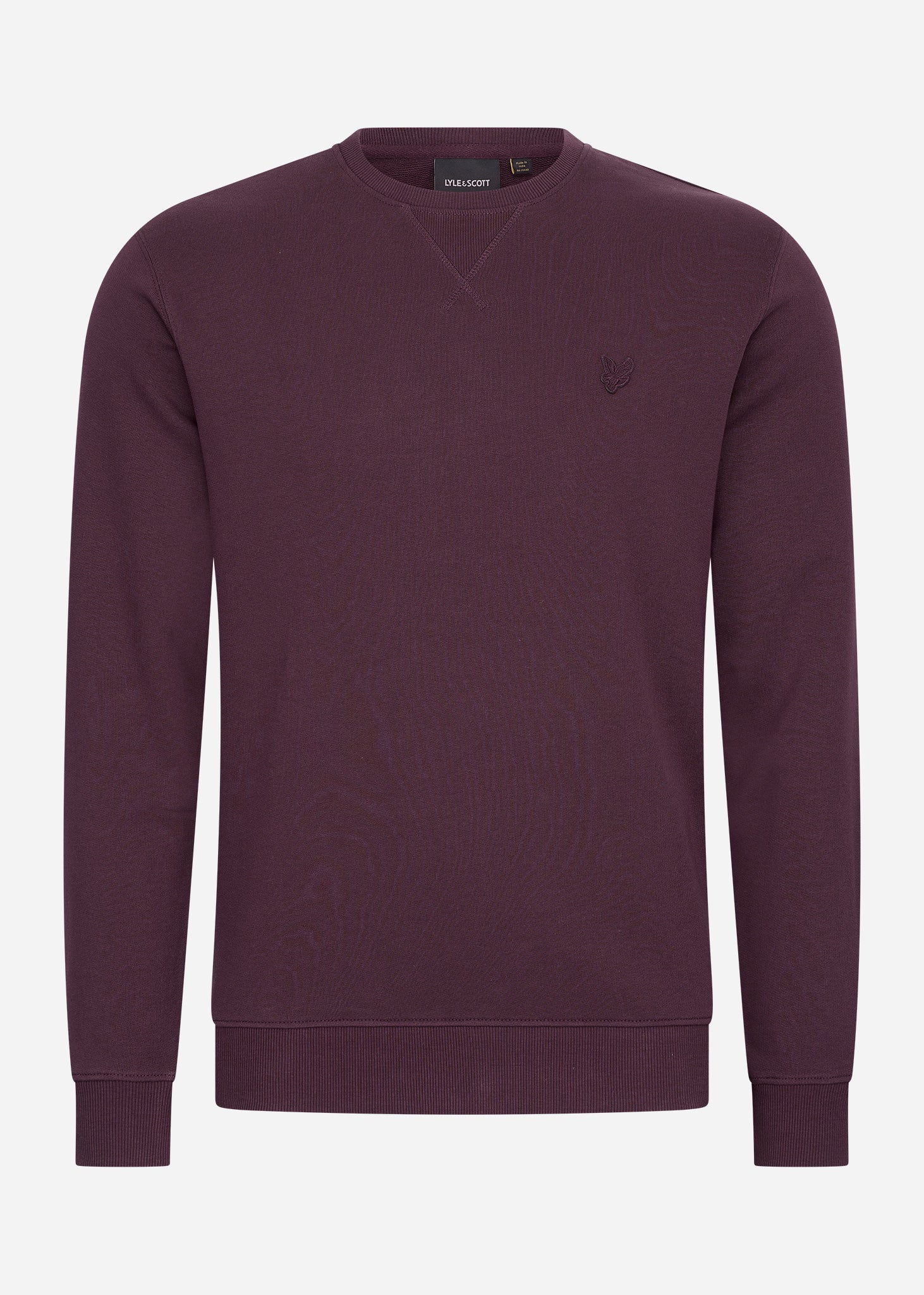 Lyle & Scott Truien  Tonal eagle crew neck sweatshirt - burgundy 