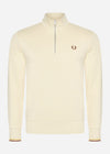 Fred Perry Truien  Half zip sweatshirt - oatmeal whisky brown 