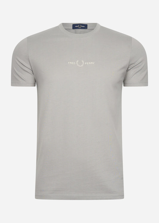 Embroidered t-shirt - limestone