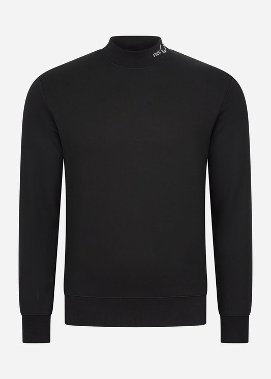 Branded collar sweatshirt - black