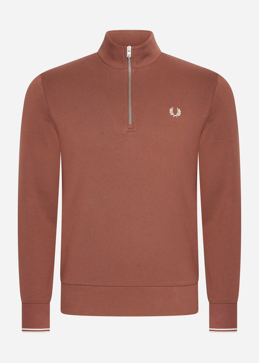 Fred Perry Truien  Half zip sweatshirt - whisky brown porridge marl 