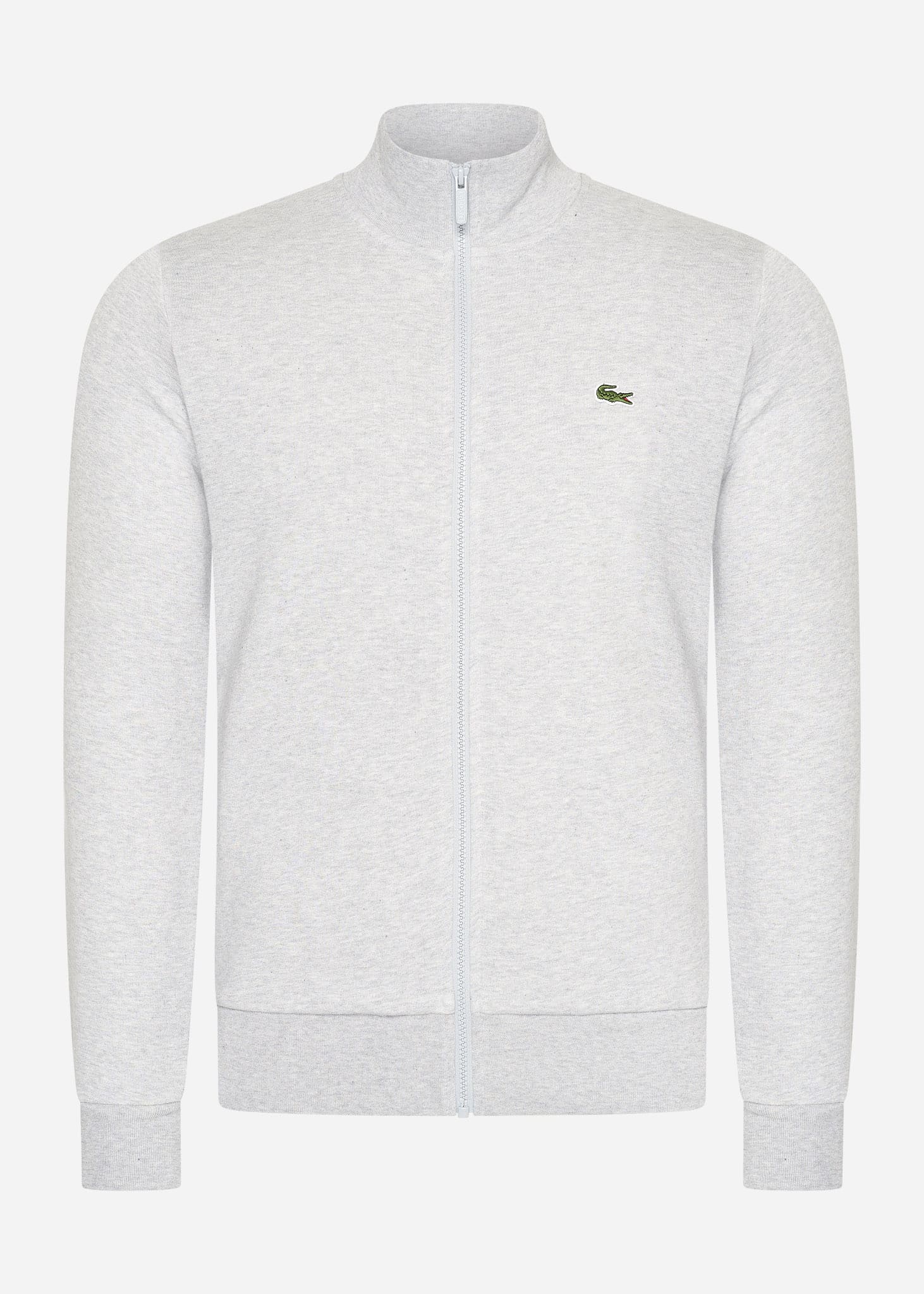 Lacoste Vesten  Brushed fleece zip through sweater - Silver Chine 