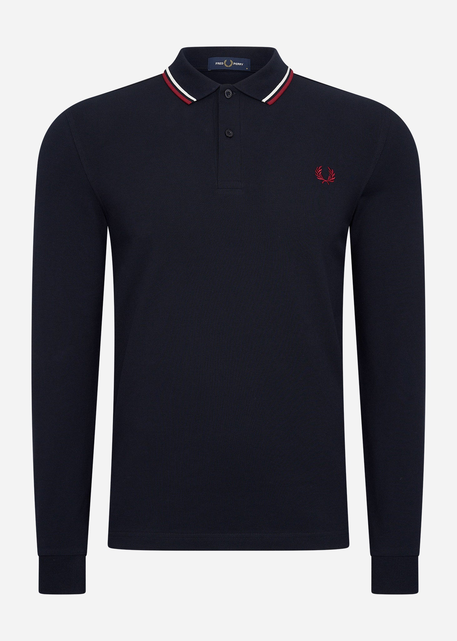 Fred Perry Longsleeve Polo's  LS twin tipped shirt - navy snow white burnt red 
