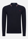 Fred Perry Longsleeve Polo's  LS twin tipped shirt - navy snow white burnt red 