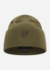 Lyle & Scott Mutsen  Tonal eagle beanie - olive 