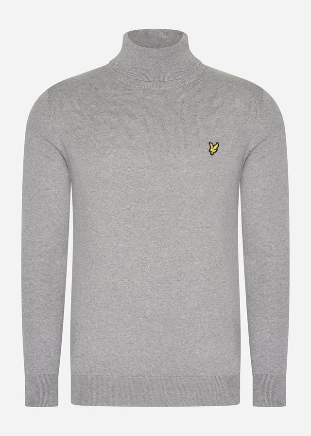 Lyle & Scott Sweaters  Cotton merino turtleneck jumper - mid grey marl 