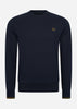 Fred Perry Truien  Crew neck sweatshirt - navy dark caramel 