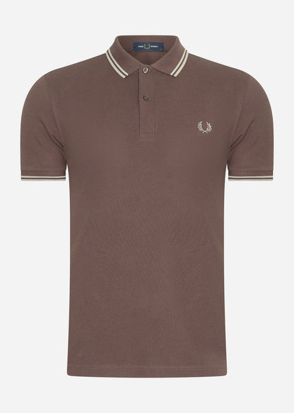 Fred Perry Polo's  Twin tipped fred perry shirt - brick warm grey 