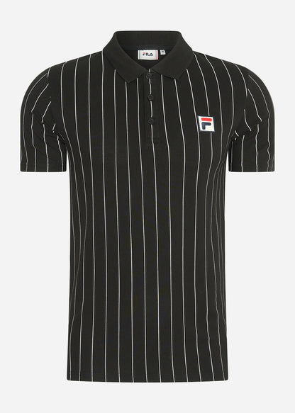 Fila Polo's  Luckenwalde polo shirt - black bright white striped 