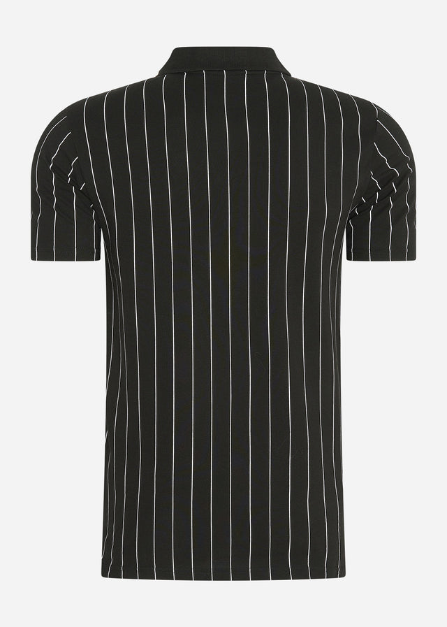 Fila Polos  Luckenwalde polo shirt - black bright white striped 