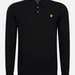 Long sleeve knitted polo shirt - jet black