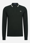 Fred Perry Longsleeve Polo's  LS twin tipped shirt - night green snow white 