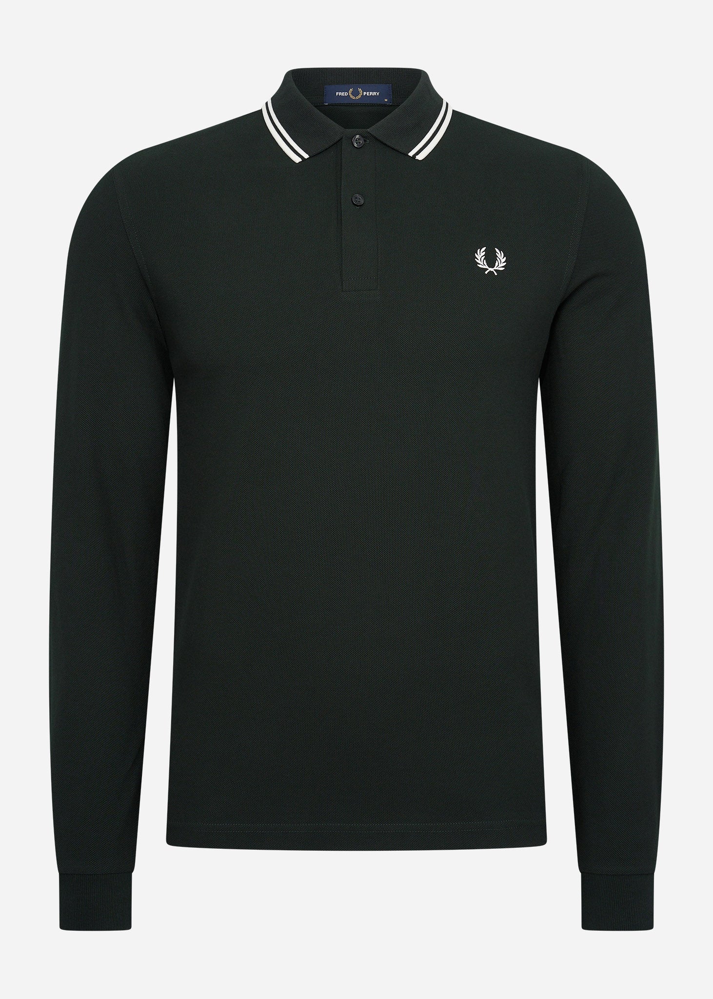 Fred Perry Longsleeve Polo's  LS twin tipped shirt - night green snow white 