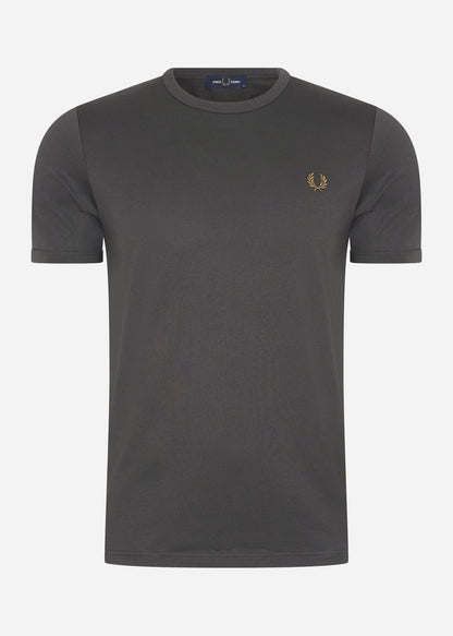 Fred Perry T-shirts  Ringer t-shirt - anchgrey dark caramel 