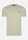 Fred Perry T-shirts  Ringer t-shirt - warm grey brick 