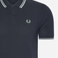 Fred Perry Polo's  Twin tipped fred perry shirt - navy-silver blue silver blue 