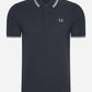 Fred Perry Polo's  Twin tipped fred perry shirt - navy-silver blue silver blue 