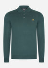 Lyle & Scott Truien  Cotton merino long sleeve knitted polo - argyle teal 