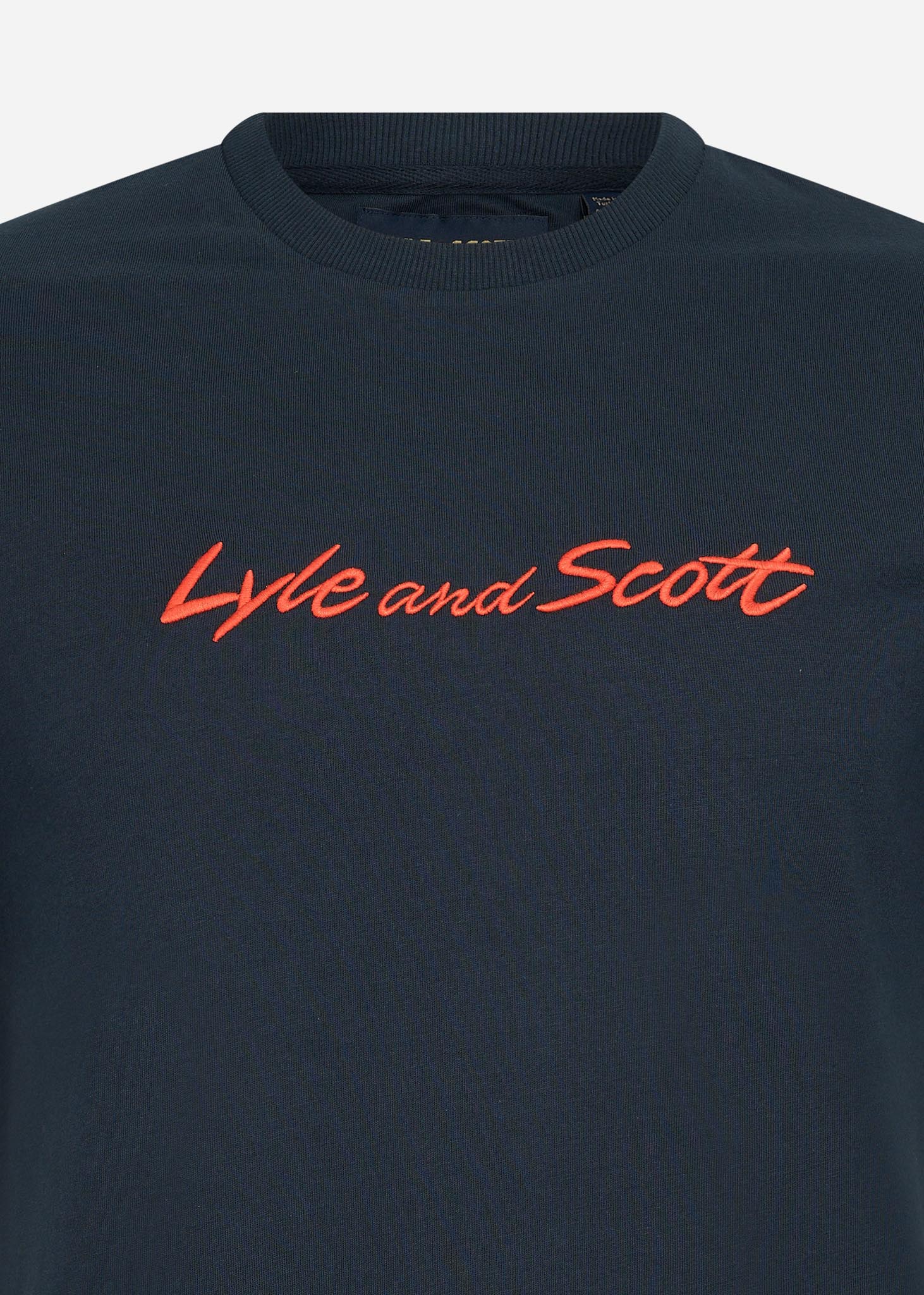 Lyle & Scott T-shirts  Script embroidery t-shirt - dark navy sorrel orange 