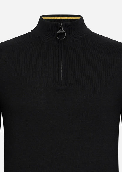 Barbour International Truien  Cotton half zip knit - black 