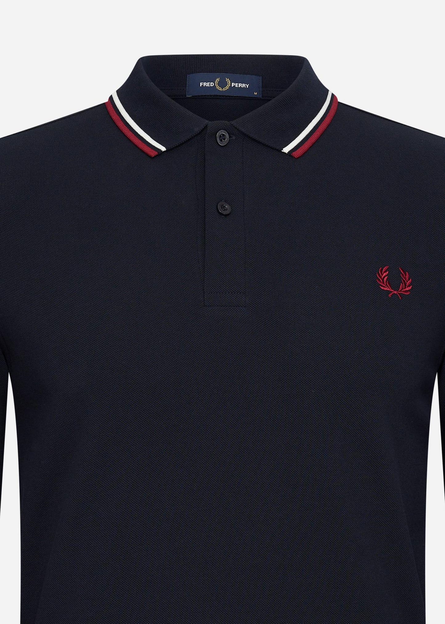 LS twin tipped shirt - navy snow white burnt red