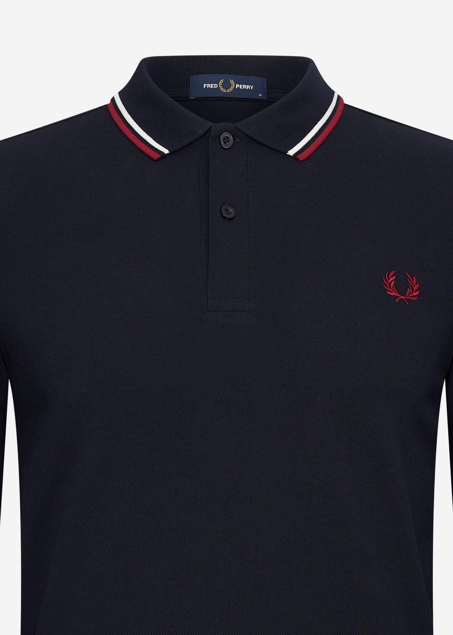 Fred Perry Longsleeve Polo's  LS twin tipped shirt - navy snow white burnt red 