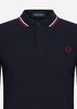 Fred Perry Longsleeve Polo's  LS twin tipped shirt - navy snow white burnt red 