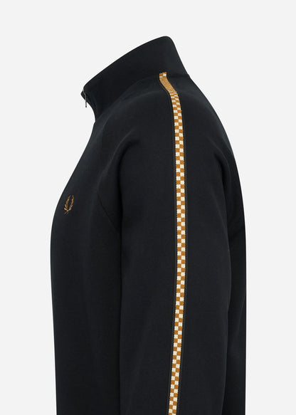 Fred Perry Truien  Chequerboard tape half zip sweat - black 