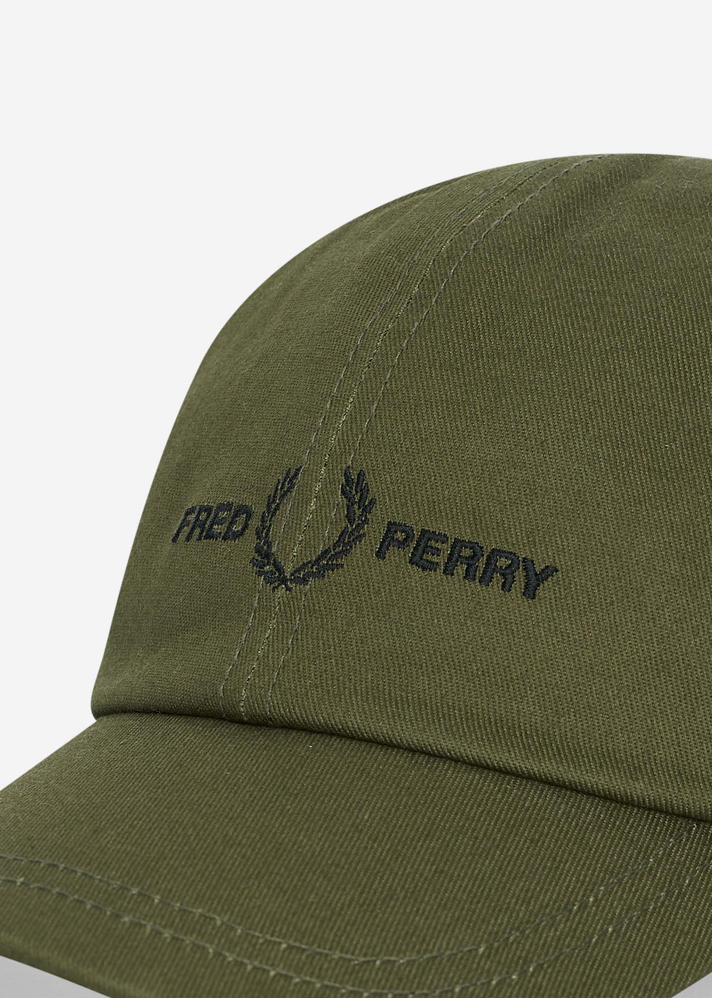 Fred Perry Petten  Graphic branded twill cap - uniform green black 