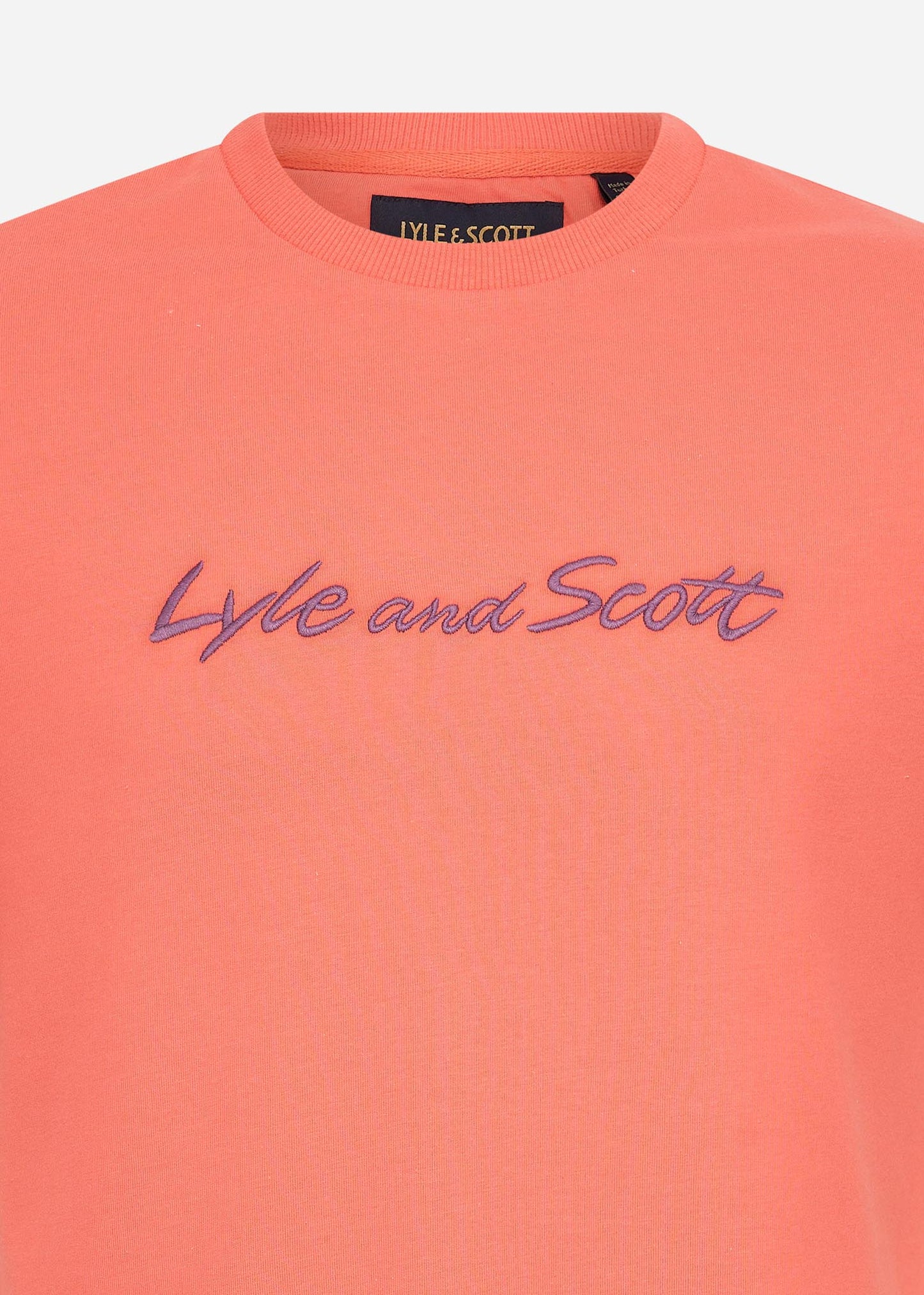 Script embroidery t-shirt - sorrel orange marsh thistle