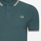 Twin tipped fred perry shirt - petrol blue